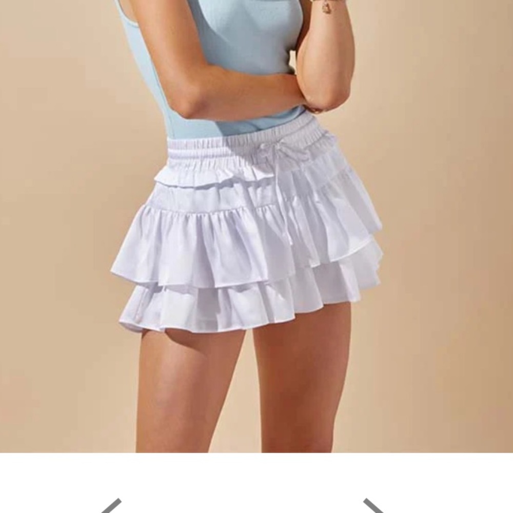 White mini skirt